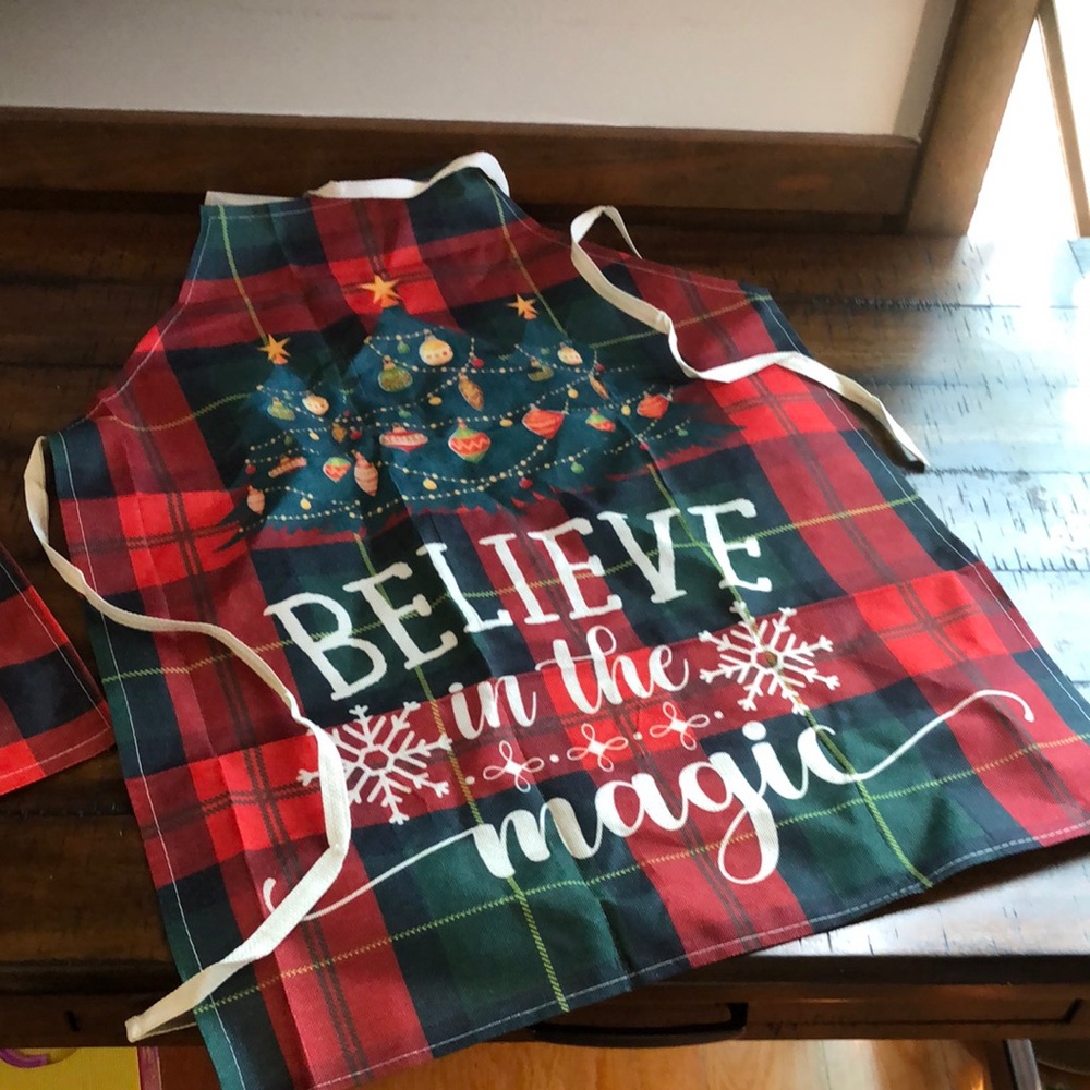 Festive Plaid Holiday Apron
